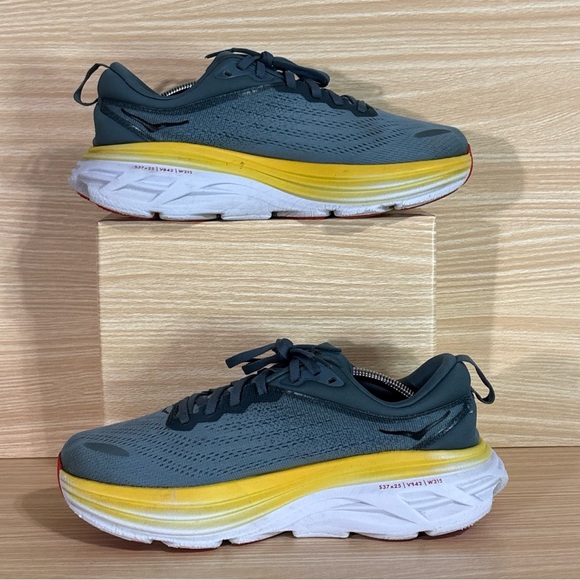 HOKA Bondi 8 Men’s 9.5 Goblin Blue Yellow Running Shoes main image 4